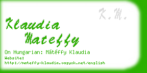 klaudia mateffy business card